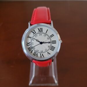 Brand New Red Women's Roman Dial Fashion Swiss Made Watch